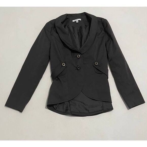 Cabi Work It Two Button Blazer 769 Flap Pockets  Career Charcoal Grey‎ SIze 6 - Picture 10 of 11